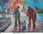 Good Catch-Fogo-1, Oil on Canvas